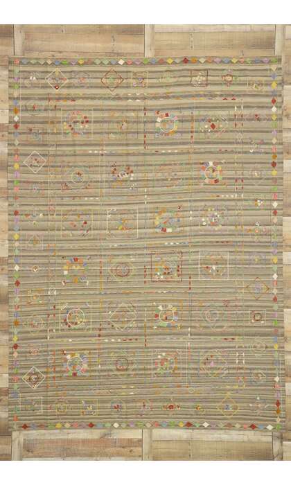 9 x 12 Vintage Uzbek Afghan Kilim Rug 80113