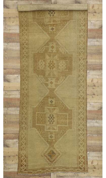 4 x 11 Vintage Turkish Oushak Rug 50835 w