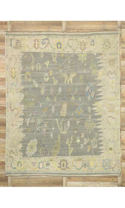 8 x 11 Colorful Oushak High-Lo ww Rug 52527