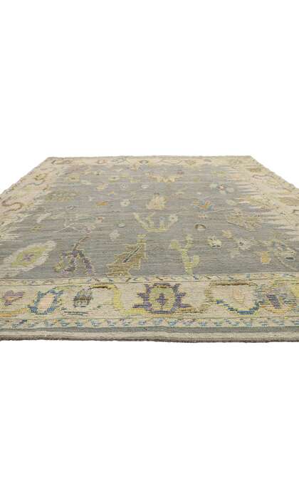 8 x 11 Colorful Oushak High-Low Rug 52527 floor