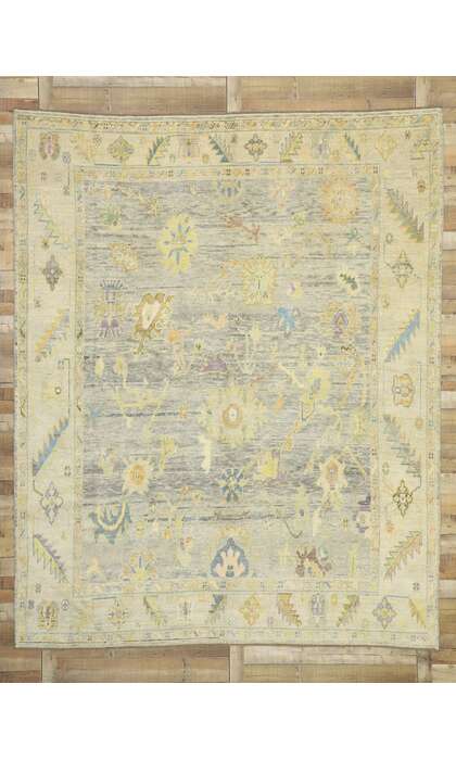 9 x 11 Colorful Turkish Oushak Rug 52529
