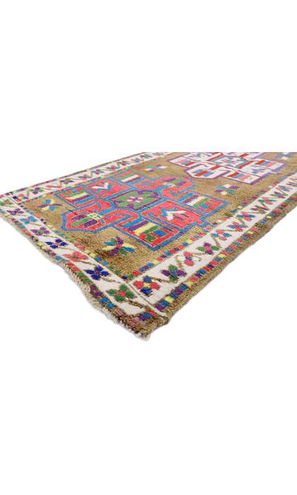 3 x 9 Vintage Turkish Oushak Rug 52066