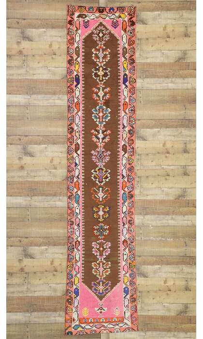 2 x 11 Vintage Turkish Oushak Rug Runner 52662