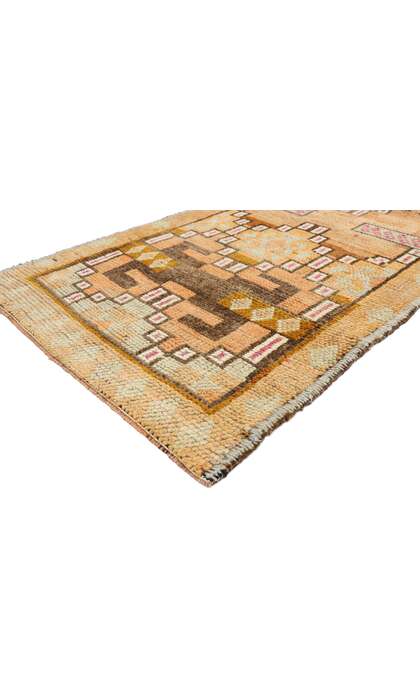 3 x 15 Vintage Orange Turkish Oushak Rug Runner 52666