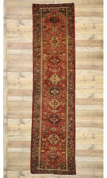 3 x 13 Vintage Persian Hamadan Runner 75364