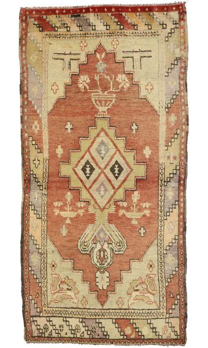 3 x 7 Vintage Turkish Oushak Rug 50173