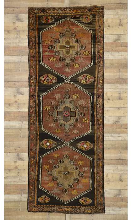 4 x 11 Vintage Turkish Oushak Rug 51446