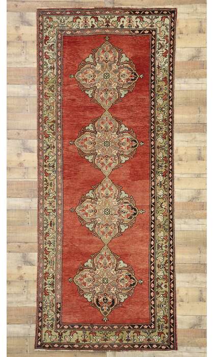 4 x 11 Vintage Turkish Oushak Rug 52178