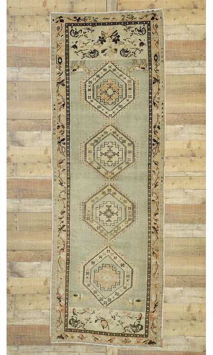 3 x 9 Vintage Turkish Oushak Rug 52703