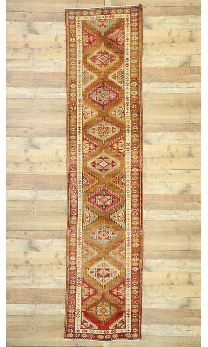 3 x 12 Vintage Turkish Oushak Rug 52704