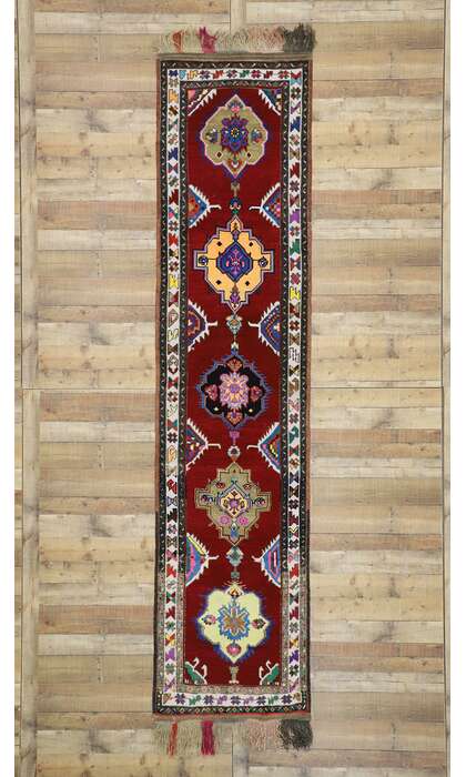 3 x 13 Vintage Turkish Oushak Rug Runner 52718