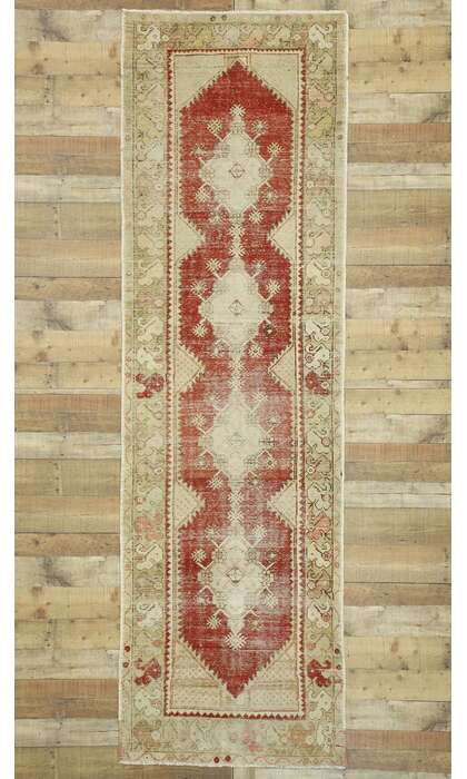 3 x 11 Vintage Turkish Oushak Rug Runner 52719