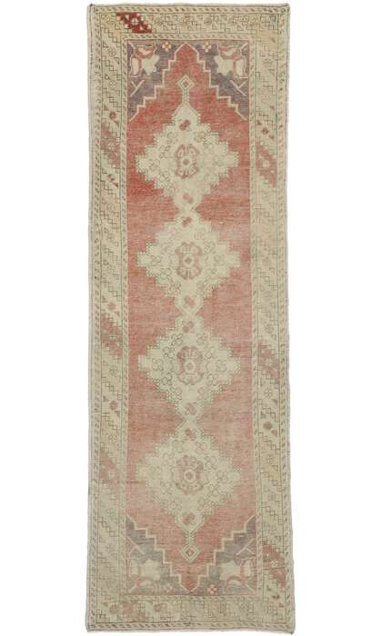 3 x 10 Vintage Turkish Oushak Rug Runner 52721