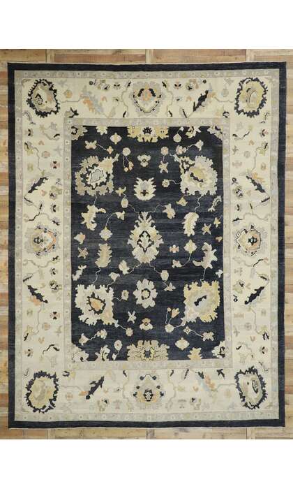 11 x 15 Black Turkish Oushak Rug 52737