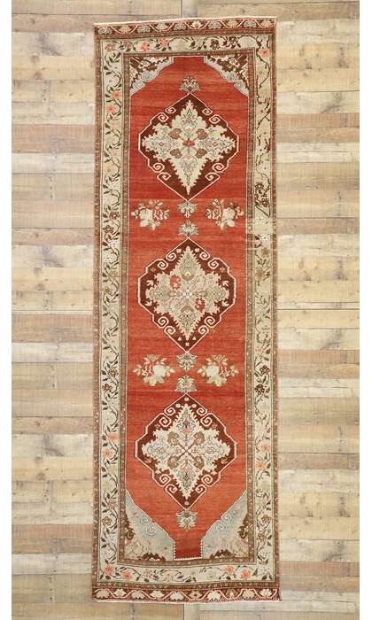4 x 11 Vintage Turkish Oushak Rug 52739