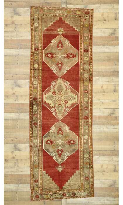 4 x 11 Vintage Turkish Oushak Rug 52769