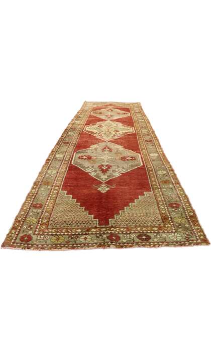 4 x 11 Vintage Turkish Oushak Rug 52769