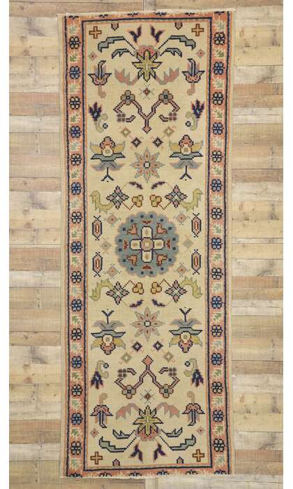4 x 11 Vintage Turkish Oushak Rug 71674