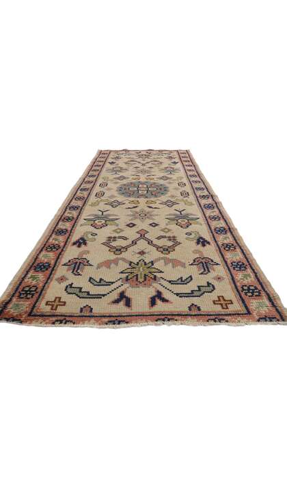4 x 11 Vintage Turkish Oushak Rug 71674