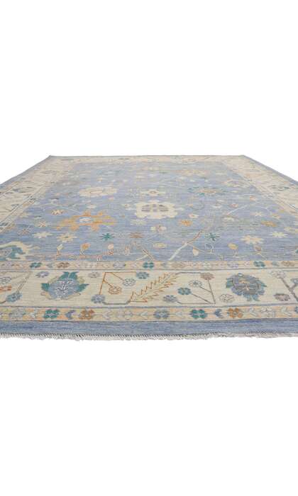 12 x 15 Colorful Blue Oushak Rug 80555