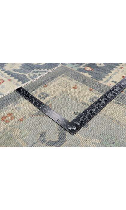 12 x 15 Colorful Blue Oushak Rug 80558