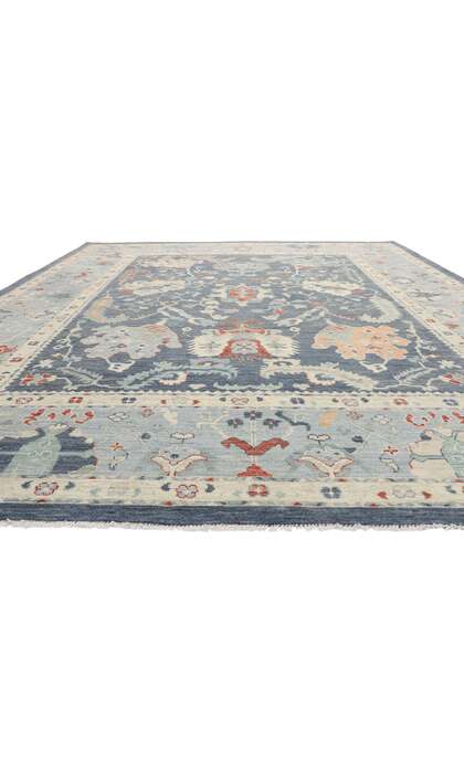 12 x 15 Colorful Blue Oushak Rug 80558