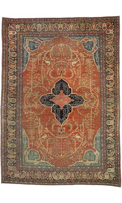 9 x 12 Late 19th Century Antique Persian Farahan Rug 76783