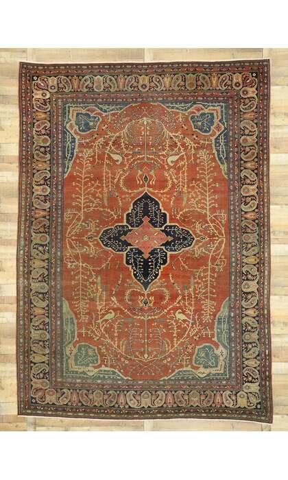 9 x 12 Late 19th Century Antique Persian Farahan Rug 76783