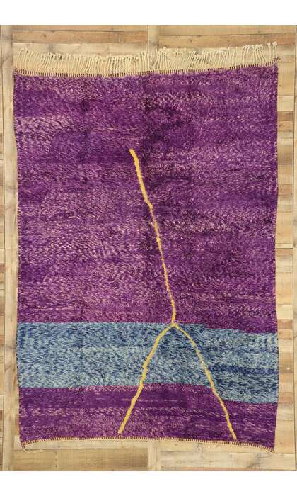 7 x 10 Modern Purple Beni Mrirt Moroccan Rug 20994