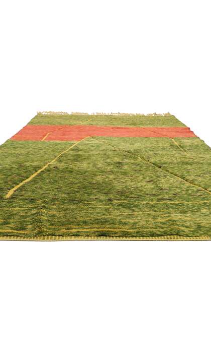 7 x 11 Modern Green Beni Mrirt Moroccan Rug 21037