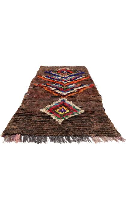 3 x 6 Vintage Brown Moroccan Azilal Rug 21070