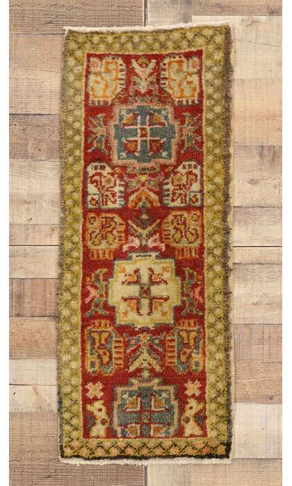 1 x 3 Vintage Turkish Yastik Rug 50979