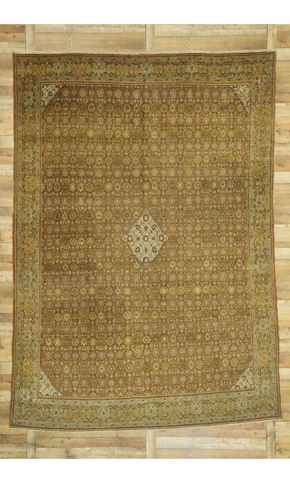 9 x 13 Antique Persian Tabriz Rug 77394