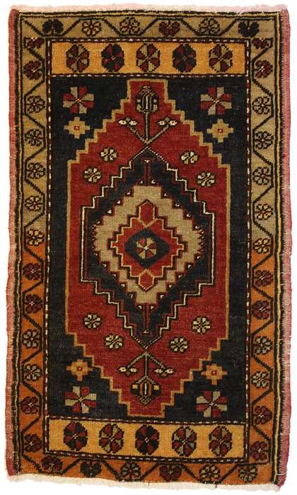 2 x 3 Vintage Turkish Yastik Rug 50935