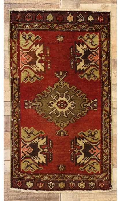 2 x 3 Vintage Turkish Yastik Rug 50956