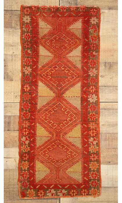 1 x 3 Vintage Turkish Yastik Rug 51179