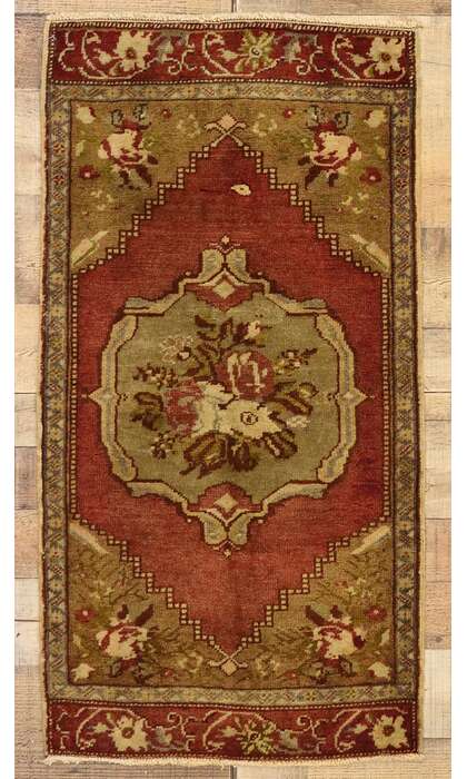 2 x 3 Vintage Turkish Yastik Rug 51439