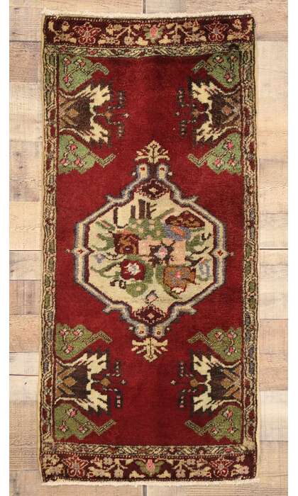 2 x 4 Vintage Turkish Yastik Rug 51469