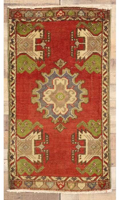 2 x 3 Vintage Turkish Yastik Rug 51475