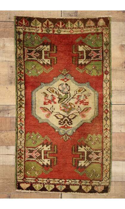 2 x 4 Vintage Turkish Yastik Rug 51485