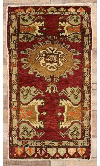 2 x 3 Vintage Turkish Yastik Rug 51494