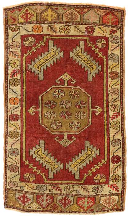2 x 3 Vintage Turkish Yastik Rug 51496