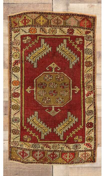 2 x 3 Vintage Turkish Yastik Rug 51496