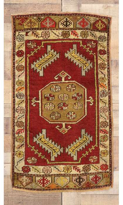 2 x 3 Vintage Turkish Yastik Rug 51497