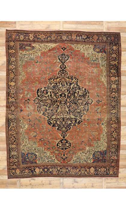 11 x 13 Antique Persian Farahan Rug 76780