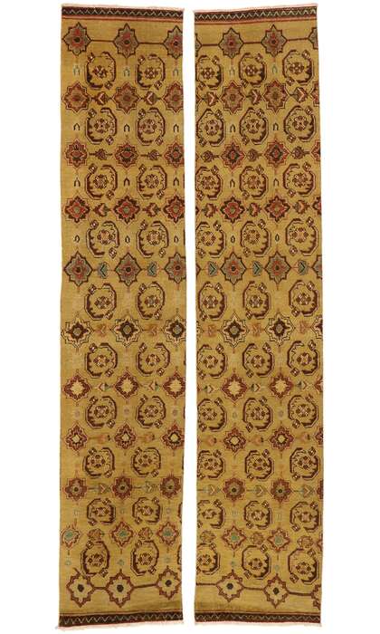 2 x 12 Vintage Turkish Oushak Rug 50463 Matching Pair