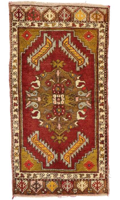 1 x 3 Vintage Turkish Yastik Rug 51834