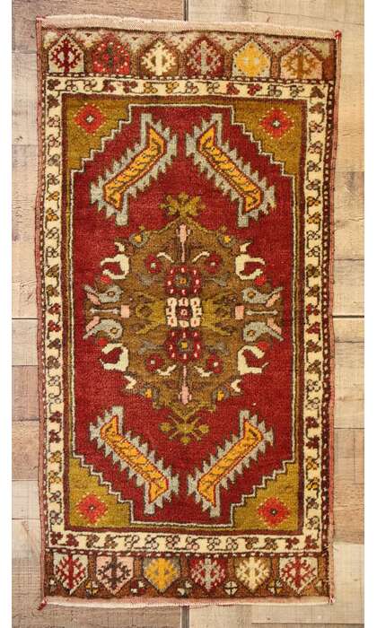 1 x 3 Vintage Turkish Yastik Rug 51834