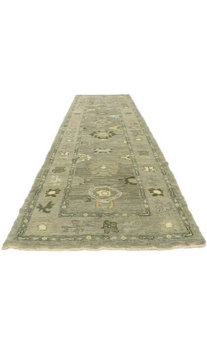 3 x 11 Gray Turkish Oushak Runner 52816