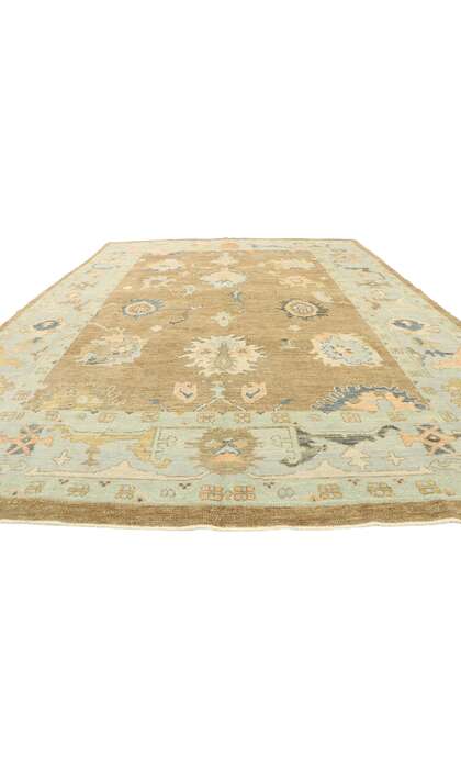 9 x 12 Earthy Pastel Oushak Rug 52823
